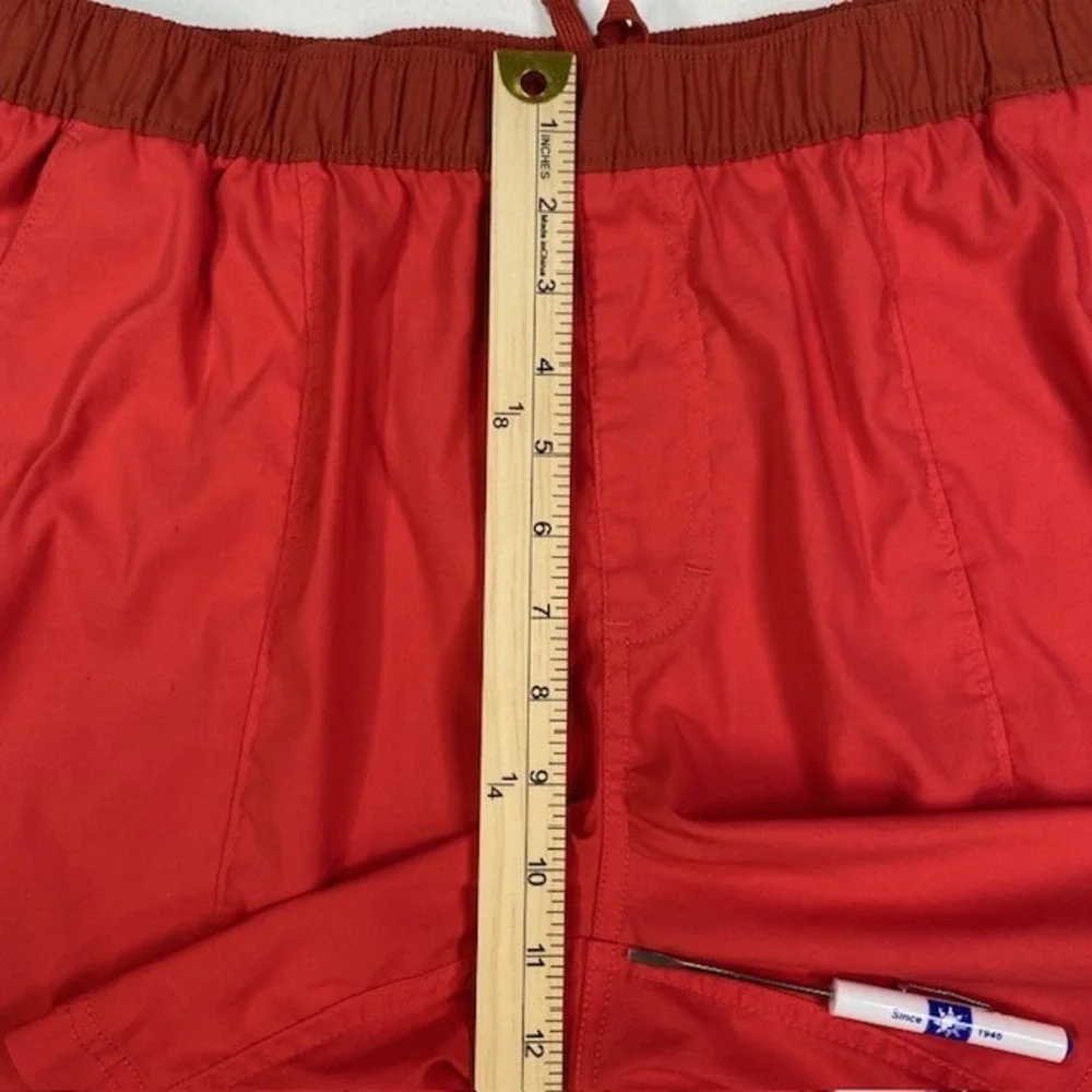The North Face Mens Class V Water Shorts Red Rust Elastic Waist Size Large L